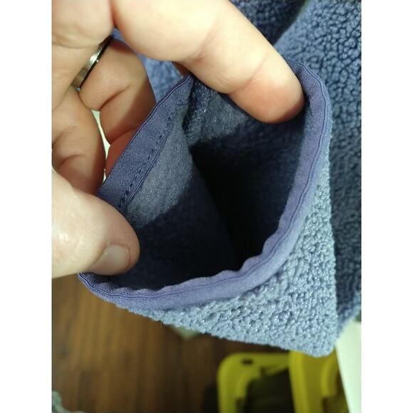 Under Armor Men's M Sherpa Jacket Purple Pullover Golf Snap 1/4 Top Loose Fit - Picture 11 of 12